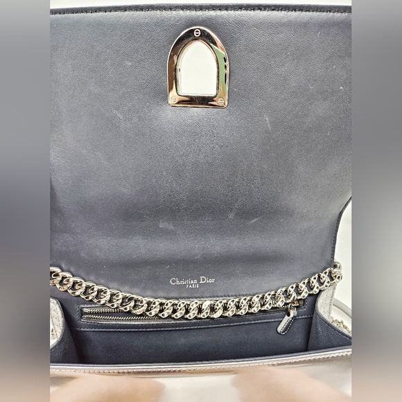 Authentic Designer Dior Diorama Metallic Microcannage Bag Medium Silver - Picture 9 of 10